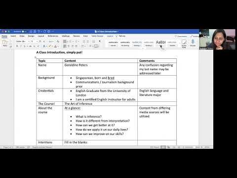 Sample: How to introduce a course