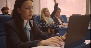 Students attending class lectures at university Stock Video