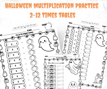 Halloween Multiplication Practice 2-12 Times tables