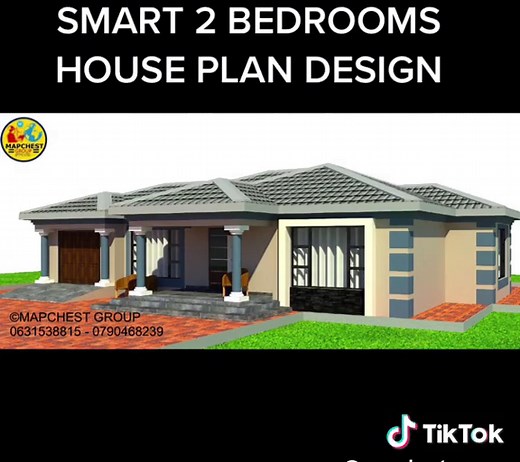 Smart 2 Bedroom House Plan Design in South Africa 2023