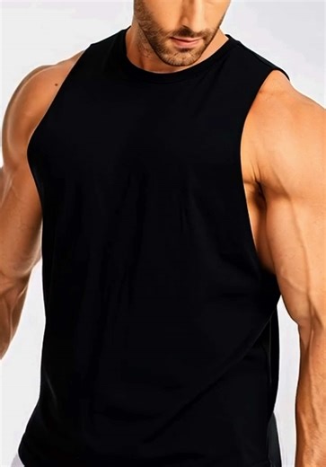 🔝🛍️ - Mens Drop Arm Tank Tops Gym Workout Sleeveless Muscle Shirts Cut Off Summer Tee Shirt. #menfashion #ootd #tiktokshop #shirt #gymfashion