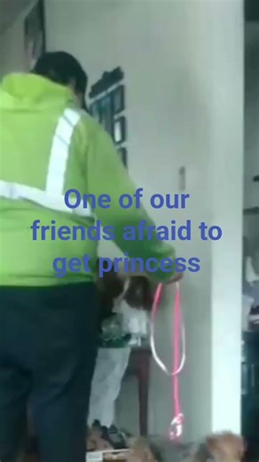 no way I'm not getting bit I will pet her with the leash