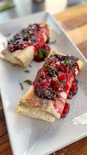Berry Cheesecake Blintzes on the Blackstone Griddle
