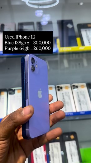 1.1K reactions · 110 comments | Used iPhone 12 Blue 128gb :: 300,000 Purple 64gb :: 260,000#explorepage #fy #gadget #iphone12 #iphone #phones | Cascade Mobile Technology | Facebook
