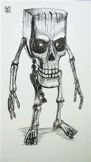 drawing skull skull sahur brainrot #shorts