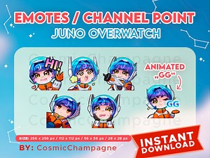 Juno Overwatch Emote Set /twitch Emote Collection for Discord, Youtube, Twitch, and Streamers - Etsy