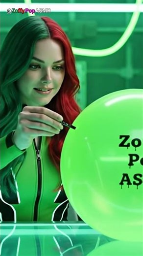 Neon Green Balloon Explosion & Foam Slime Splash! 💚🎈 | Zoffy Pop ASMR