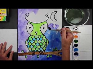 How to Draw and Watercolor Paint an Owl for Kids and Beginners FULL LESSON