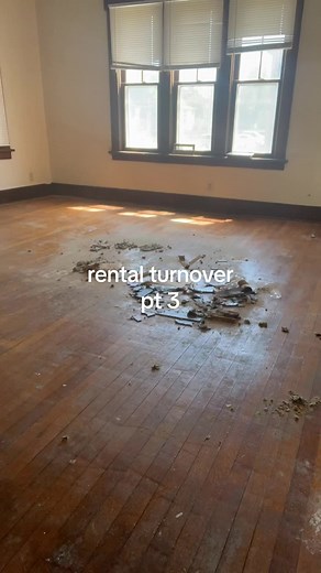 Would you have torn out the historic floors from 1910? 👀 #remodel #carpet #hardwoodfloors #cat #petdamage #rental #rent #tenant #landlord #apartment #aggieville #oldhouse #ksu #storytime #turnover #deepclean #vinegar