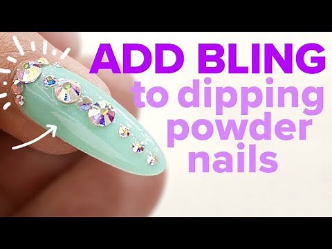 Spring Bling Dip Powder Nails with Gel Top Coat Using Chisel Dipping Powder