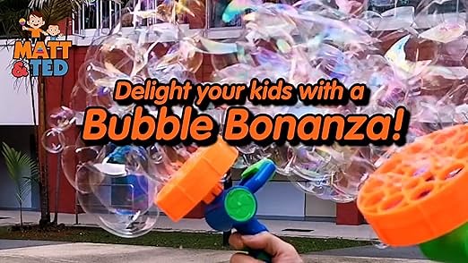 Create different types of bubbles with Matt & Ted Bubble Gun