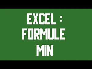 MIN Formule Excel