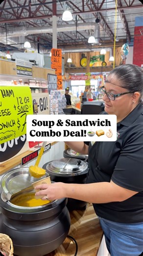 1.5K views · 622 reactions | Did you know all our locations have a soup bar?! Right now we have a deal on a soup + sandwich combo! Enjoy a hot ham and cheese and a 12oz soup for only $7.99!索Perfect for the cooler temperatures this week! Enjoy this combo for $7.99 through Wednesday! #soupseason #soupweather #hothamandcheese #lunch #combosale #hotfood #deli #soupbar | Detwiler's Farm Market | Facebook