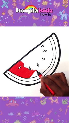 How To Draw A Watermelon Easily 🍉🖍️ #shorts #drawing #coloring #hooplakidzhowto