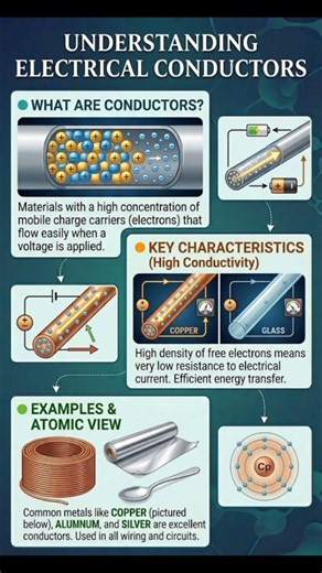 What Makes a Material a Conductor? Free Electrons, Low Resistance & Conductivity Explained
