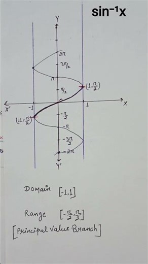sin⁻¹x Graph Trick 😍 | Domain & Range in 1 Min #maths #shorts