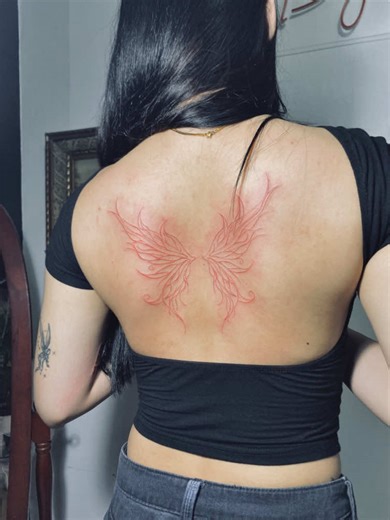 Fairy wings Back Tattoo 🧚 #tattoo #tattooideas #tattoodesign #fypシ゚ #fypage