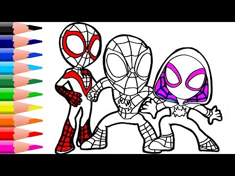 🔴How to draw Spidey and His Amazing Friends Coloring Pages - For Kids