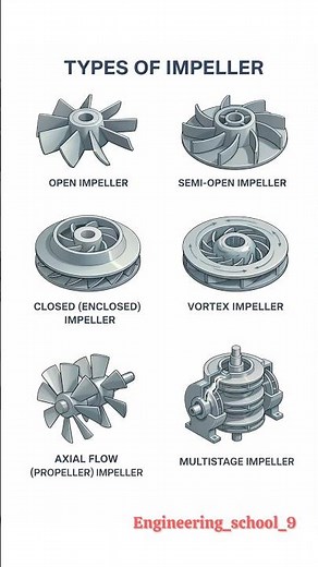 Types of Impeller Explained | Open, Semi-Open, Closed, Vortex & Multistage Pump Impellers