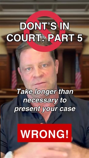 ❌ DO NOT do this in the courtroom: Take longer than necessary to present your case. WRONG! SHARE WITH SOMEONE ABOUT TO GO TO COURT! Follow for more free advice from the Best Personal Injury Trial Lawyer in Texas. Whether DJC Law is handling your case or not, our goal is simply to help as many people as possible! ⋅⋅⋅⋅ #DJCLaw #GetYourJustice #court #courtroom #DONTS #tips #lawyer #lawtips #objecting
