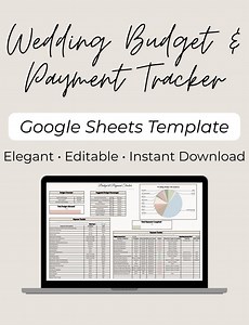 Wedding Budget & Payment Tracker | Google Sheets Template | Instant Digital Download - Etsy