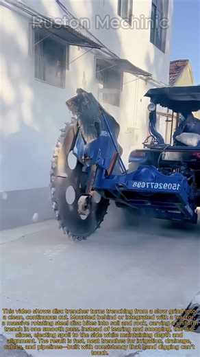 Incredible Disc Trencher in Action Digging Ditches Fast: Tractor Ditching Machine