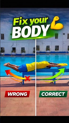 Correct ✅ body position | fix your leg kick in freestyle #shorts #swimming