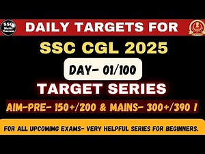 Day- 01/100🎯 || Daily Targets || 100 Days Target Series For SSC CGL 2025.