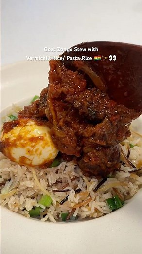 How to Make Goat Zongo Stew with Vermicelli Rice/ Pasta Rice | Authentic Ghanaian Recipe 🇬🇭✨