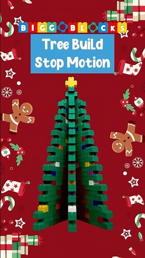 Building a Giant Christmas Tree with Jumbo Biggo Blocks🎄 | Christmas Day Stop Motion #Shorts