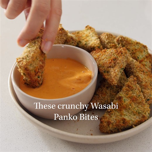 4.7K views · 26 reactions | These crunchy and spicy Wasabi Panko Bites are a delicious protein-packed snack or addition to any nourish bowl or salad. Serve them with a quick blended sauce and pair them with rice, steamed bok choy, cucumber, avocado, spring onion, kimchi and sesame seeds. A perfect combination that will leave you wanting more! Recipe is in the comments!  | Plantbaes | Facebook