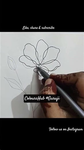 5-minute one line flower drawing #youtube #artist