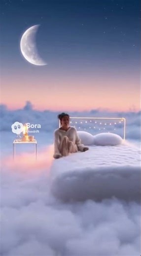#ASMR 🛏☁️ A BED MADE OF CLOUDS 🌫🛌 #OddlySatisfying #Shorts #Relax #bedasmr #sora #clouds