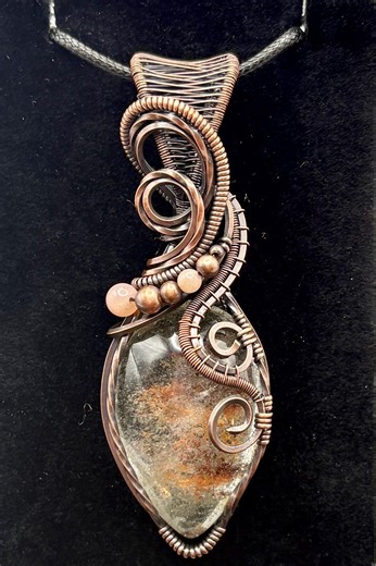 Wire Wrapped Garden Quartz Pendant: Oxidized Copper Wire - Etsy