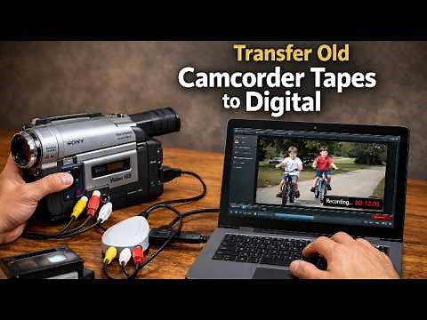 How to Transfer CONVERT Old 8mm Hi8 & MiniDV Camcorder Video Tapes to DIGITAL Computer (RCA Capture)