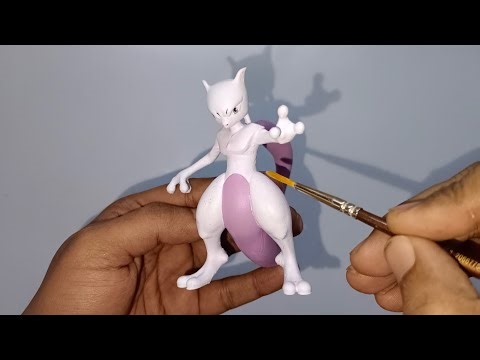Pokémon 3D Art : Making Mewtwo 3D Figure and Colour It.