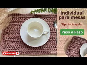 Individual para mesas a Crochet paso a paso/ Rectangular, fácil y rápido de Tejer/ Posa Platos