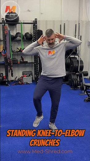 Standing Knee-To-Elbow Crunches