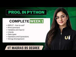 Programming in Python Week 1: Complete One Shot + Question Practice | IIT Madras BS Degree
