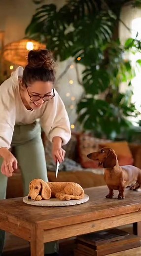 37K views · 330 reactions | This is what happens when your cake looks TOO real... (Wait for the [Dachshund puppy's reaction!) #cute #doglovers #[DogBreed] #puppy #cakedecorating #hyperrealisticcake #funny #reaction #wholesome #reels #facebookreels #mademesmile #puppylove | PawTales | Facebook