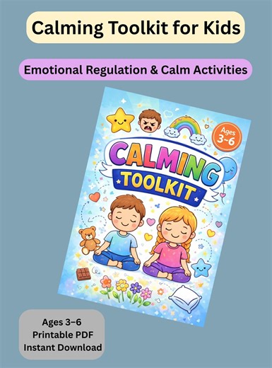 Calming Toolkit for Kids | Calm Down Activities | SEL Worksheets | Emotional Regulation Printable | Ages 3–6 - Etsy