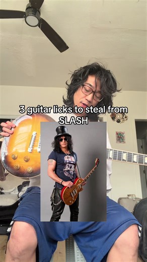 Three guitar licks in the style of Slash from Guns n Roses! #guitarlicks #guitarlesson #guitartips #slash #guitarsolo