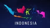 The map shows Indonesia, an island nation in Maritime Southeast Asia...