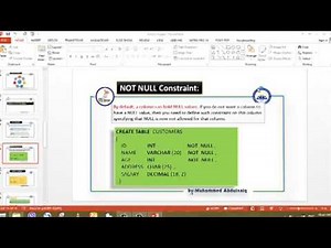 18 SQL CONSTRAINT NOT NULL CONSTRAINTSQL SERVER KURDISH TUTORIALS