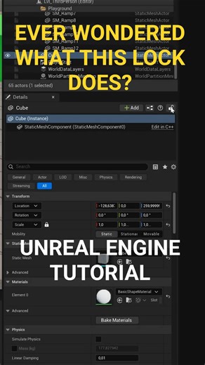 DETAILS PANEL LOCK in Unreal Enigne #UnrealEngine #GameDev #WorkingSmart #FYP #IndieDev