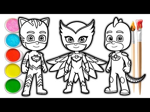 PJ Masks Catboy, Gekko and Owlette Coloring Pages | How to Draw & Color PJ Masks Power Heroes