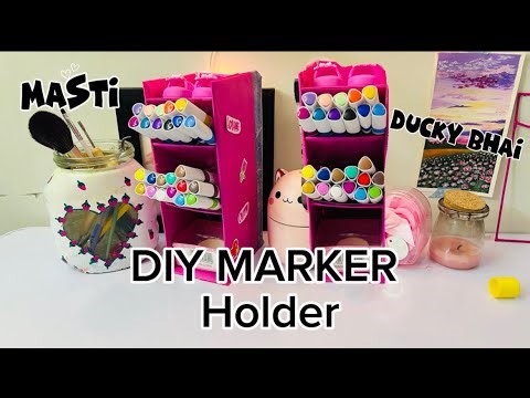DIY marker holder aesthetic 🌸+Masti+duckybhai Ka case🫣