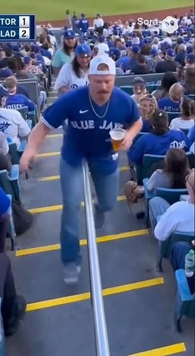 Fan DESTROYS Himself on Railing… Beer Goes EVERYWHERE 🍺💀