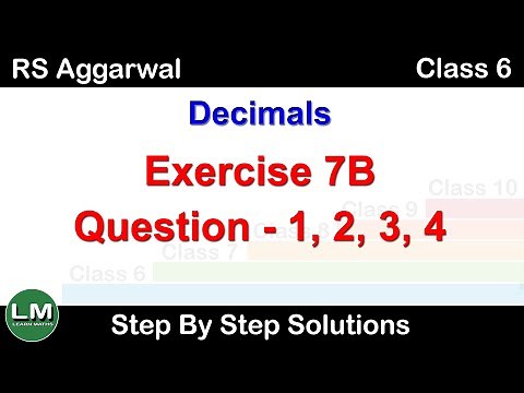 Decimals | Class 6 Exercise 7B Question 1 - 4 | RS Aggarwal | Learn Maths