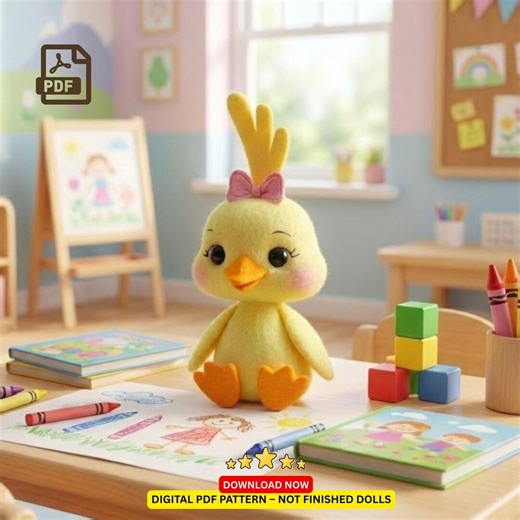 Duckling Felt Doll Sewing Pattern PDF | Baby Plush With Video Tutorial - Etsy